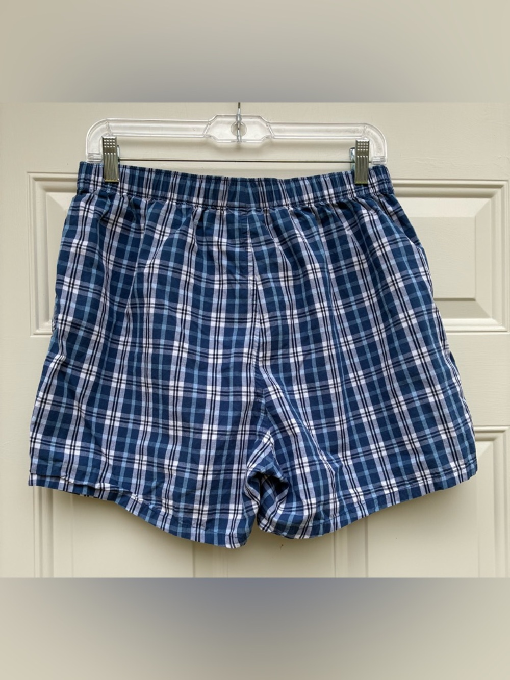 Old Navy Blue White Plaid Print Breathable Boxer Briefs Mens Sz M - Picture 2 of 8